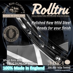 RG3-RAW 21" WM1 Rolltru Premium Raw Steel Rim for Rudge 8" Single Sided & Interchangeable QD Hubs