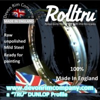 MC270-3-19-RAW 19" WM3 Rolltru Raw Steel Rim for BSA & Triumph 8" Conical Front Hub
