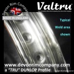 AA16-1-21-SLOT-VT 21" WM1 Valtru Stainless Rim for 7" SLOTTED Single Sided Front
