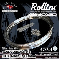 AMC3-CH-KIT 19" WM2 Rolltru British Chrome Rim & Spoke Kit for AMC Full Width Rear