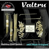 MB13-TLS-VTSSP 17" Valtru Stainless Steel Spoke Sets for BSA & Triumph 7" Cast Full Width Flange Type Hub