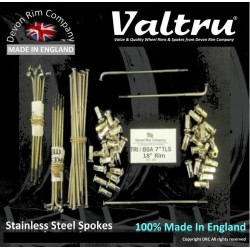 MB13-TLS-VTSSP 17" Valtru Stainless Steel Spoke Sets for BSA & Triumph 7" Cast Full Width Flange Type Hub