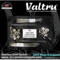 MB22-18-VTSSP 18" Valtru Stainless Steel Spoke Set for Ariel & BSA Alloy Full Width Hubs