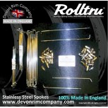 MC289-SS-KIT 19" WM2 Rolltru Premium Stainless Rim & Spoke Kit for Norton Disc Rear
