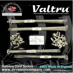 N6-VTSSP 19" Valtru Stainless Steel Spoke Set for Norton 8" Single Sided Half Width Hub