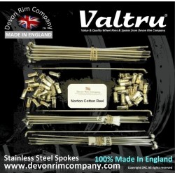 N15-VTSSP 19" Valtru Stainless Steel Spoke set for Norton Unequal Cotton Reel Spool Hub