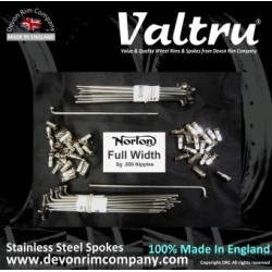 MB41-VTSSP 19" Valtru 8 Gauge Stainless Steel Spoke set for Norton Full Width Hubs