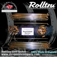RE288-18-SSP 18" Premium Butted Stainless Steel Spokes for Royal Enfield Disc Front Hubs