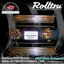 RE288-SSP 19" Premium Butted Stainless Steel Spokes for Royal Enfield Disc Front Hubs