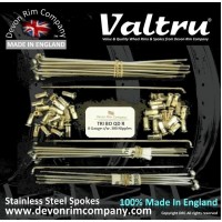 MB108-EQ-VTSSP 19" Valtru Stainless Steel Spoke set for Triumph Bolt On & QD Rear Hubs with Equal Flanges