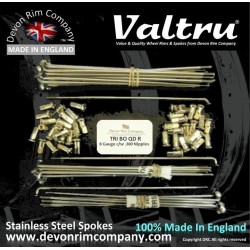 MB135-EQ-VTSSP 18" Valtru Stainless Steel Spoke set for Triumph Bolt On & QD Rear Hubs with Equal Flanges