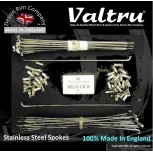 VEL2-3-19-KIT 19" WM3 Valtru Stainless Rim & Spoke Kit for Velocette Cotton Reel Spool Rear