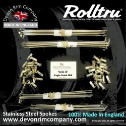 VEL6-SSP 19" Rolltru Premium Stainless Steel Spokes Set for LE Single Sided Hubs **40 Hole Version**