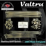 VEL9-3-19-KIT 19" WM3 Valtru Stainless Rim & Spoke Kit for Velocette 7" Half Width Rear Hub *40 HOLE* 2.8" Small Flange PCD