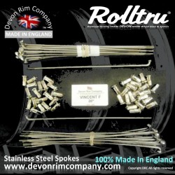 VIN1-SSP 20" Rolltru Premium Stainless Steel Spoke Set for Vincent Front Hub