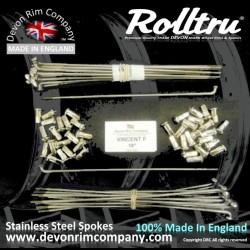 VIN2-SSP 19" Rolltru Premium Stainless Steel Spoke Set for Vincent Front Hub