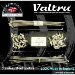VIN6-VTSSP 19" Valtru Stainless Steel Spoke Set for Vincent Rear Hub (AS VIN4)